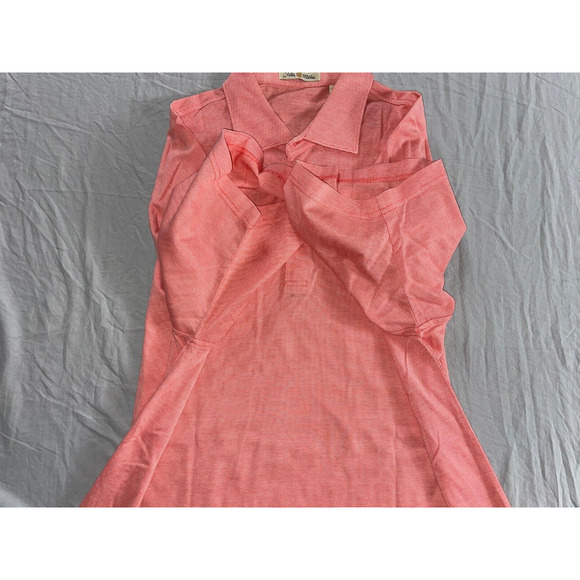 Peter Millar Double Mercerized Cotton Polo Shirt. Orange Nailhead, Size L. EUC!! - Picture 5 of 7